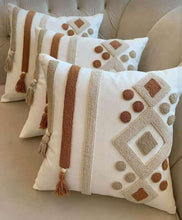 Boho Cotton Woven Pillowcases 45x45cm | Tufted Tassel Cushion Cover for Sofa Decor — Kenya · WIMU Kitchen