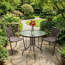 Round Outdoor Patio Dining Table with Textured Tempered Glass Top, 60cm — WIMU Kitchen Nairobi — Kenya · WIMU Kitchen