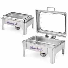 Divine Touch 9L Stainless Steel Silver Rectangle Hydraulic Chafing Dish with Visible Glass — Kenya · WIMU Kitchen