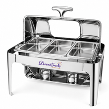 Divine Touch 9L Stainless Steel Gold Rectangle Rolltop Chafing Dish with Visual Window — Kenya · WIMU Kitchen