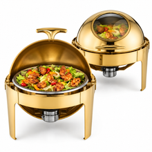 Divine Touch 6 Ltr Stainless Steel Round Rolltop Chafing Dish with Visual Window — Kenya · WIMU Kitchen