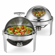 Divine Touch 6 Ltr Stainless Steel Round Rolltop Chafing Dish with Visual Window — Kenya · WIMU Kitchen