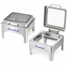 Divine Touch 6L Stainless Steel Gold Square Hydraulic Chafing Dish with Visible Glass — Kenya · WIMU Kitchen