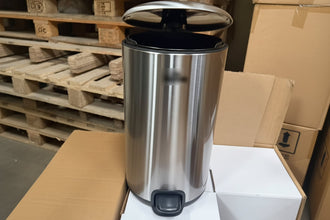 12L Round Silver Pedal Dustbin 242 x 441mm — view 3 — Kenya · WIMU Kitchen