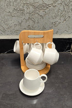 12pc Unique Cappuccino Cups with Bamboo Stand — Kenya · WIMU Kitchen
