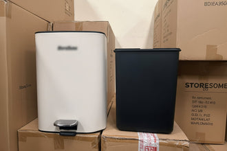 18L Rectangular Pedal Bin, Soft Close Lid, Cream — view 2 — Kenya · WIMU Kitchen
