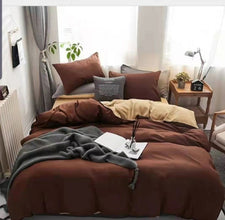 2 Sided Quilt Duvet Cover Reversible Cotton Bedding Set with Pillowcases & Flat Sheet — Kenya · WIMU Kitchen
