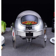 Signature 6L Round Rolltop Silver Chafing Dish with Glass Window – Buffet Food Warmer — Kenya · WIMU Kitchen