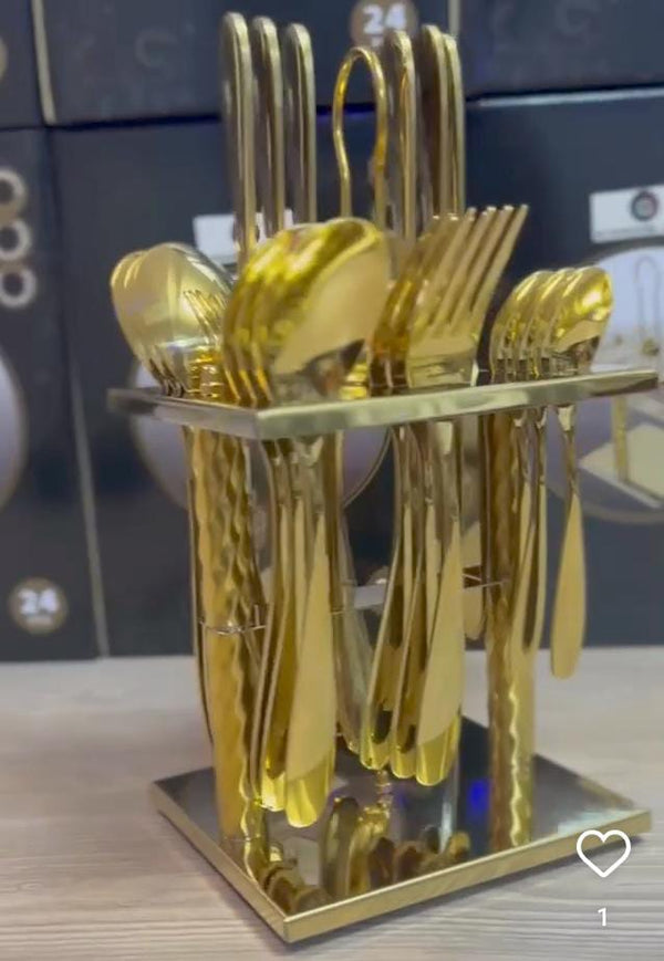 24pc Gold Cutlery Square Set — Kenya · WIMU Kitchen Nairobi