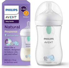 Philips Avent Natural Response Baby Bottle - 260ml Baby Milk Bottle with AirFree Vent, BPA Free for Newborn Babies Aged 1 Months+, Elephant Pattern (Model SCY673/81) — Kenya · WIMU Kitchen