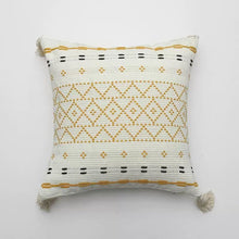 Boho Cotton Woven Pillowcases 45x45cm | Tufted Tassel Cushion Cover for Sofa Decor — Kenya · WIMU Kitchen