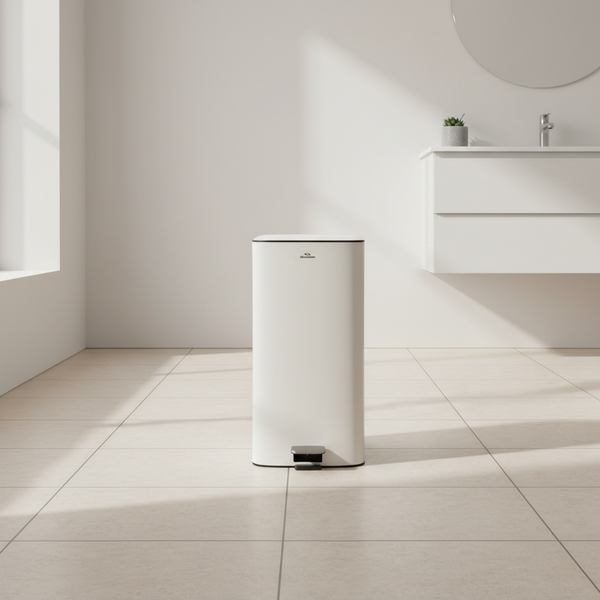 28L Rectangular Cream Stainless Steel Pedal Bin with Soft Close Lid, 617 x 350 x 303mm — WIMU Kitchen Nairobi — Kenya · WIMU Kitchen Nairobi