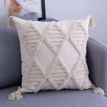 Boho Cotton Woven Pillowcases 45x45cm | Tufted Tassel Cushion Cover for Sofa Decor — Kenya · WIMU Kitchen
