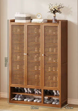10 Tier Bamboo Shoe Cabinet with 3 Slatted Doors, 139 x 88 x 32cm — WIMU Kitchen Nairobi — Kenya · WIMU Kitchen