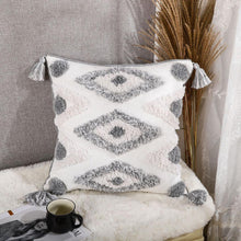 Boho Cotton Woven Pillowcases 45x45cm | Tufted Tassel Cushion Cover for Sofa Decor — Kenya · WIMU Kitchen