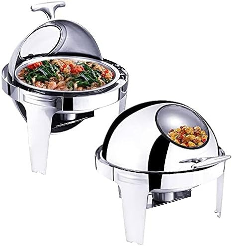 Signature 6L Round Rolltop Silver Chafing Dish with Glass Window – Buffet Food Warmer — Kenya · WIMU Kitchen Nairobi