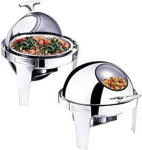 Signature 6L Round Rolltop Silver Chafing Dish with Glass Window – Buffet Food Warmer — Kenya · WIMU Kitchen