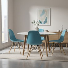 Eames-Style Molded Plastic Dining Chair with Wooden Base (view 9) — Kenya · WIMU Kitchen