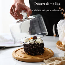 Wooden Cake Stand with Dome Lid Glass Dome with Wooden Base Wooden Dessert Tray Cake Plate Square Round Cupcake Plate with Lid Salad Bowl Snack Tray Serving Plate — WIMU Kitchen Nairobi — Kenya · WIMU Kitchen