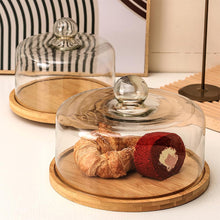 Wooden Cake Stand with Dome Lid Glass Dome with Wooden Base Wooden Dessert Tray Cake Plate Square Round Cupcake Plate with Lid Salad Bowl Snack Tray Serving Plate — WIMU Kitchen Nairobi — Kenya · WIMU Kitchen