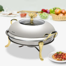 Round Chafing Dish Stainless Steel Buffet Chafer, Food Warmer Set with a 26cm/10.24in Pot, Lid — Kenya · WIMU Kitchen