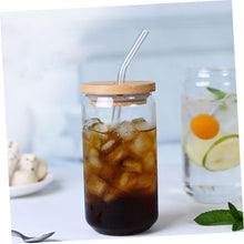 pcs Straw Glass Tumbler Straws Coffee Cup with Lid Glass Milk Cup Miss Bamboo Cover Household — Kenya · WIMU Kitchen