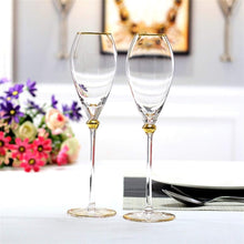 Royal Goblet Glasses High-End Gold Traced Red Glass Champagne and Wine Glass 6pcs Set (view 3) — Kenya · WIMU Kitchen