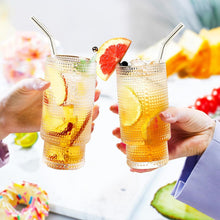 Set of 4 Cocktail Glasses, 350 ml Polka Dot Long Drink Glasses with Lid, Iced Coffee Glasses with 4 Straws / 1 Brush for Water, Cocktails, Juice, Transparent (view 3) — Kenya · WIMU Kitchen