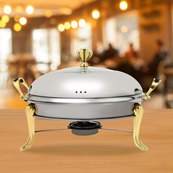 Round Chafing Dish Stainless Steel Buffet Chafer, Food Warmer Set with a 26cm/10.24in Pot, Lid — Kenya · WIMU Kitchen Nairobi