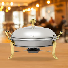 Round Chafing Dish Stainless Steel Buffet Chafer, Food Warmer Set with a 26cm/10.24in Pot, Lid — Kenya · WIMU Kitchen