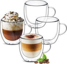 Double Walled Borosilicate Glass Coffee Mugs Set of 2 Kenya (view 9) — Kenya · WIMU Kitchen