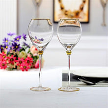 Royal Goblet Glasses High-End Gold Traced Red Glass Champagne and Wine Glass 6pcs Set (view 4) — Kenya · WIMU Kitchen