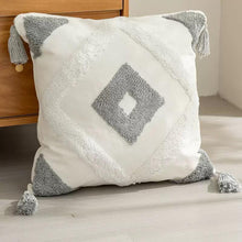 Boho Cotton Woven Pillowcases 45x45cm | Tufted Tassel Cushion Cover for Sofa Decor — Kenya · WIMU Kitchen