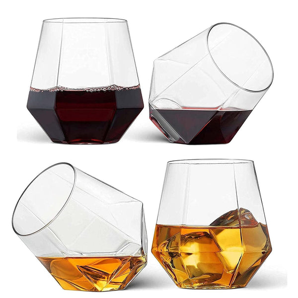 Diamond Crystal Cut Whiskey Glasses Set of 6pcs Bar Brandy Wine Glass for Drinking Bourbon Whisky Scotch Cocktail Cognac — Kenya · WIMU Kitchen Nairobi