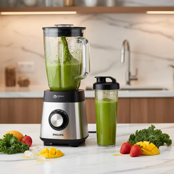 Philips 5000 Series Metal Blender 1000W - 2L Ribbed Glass Jar, ProBlend Crush 6-Blade Technology, Easy-Grip Multi-Speed Dial — WIMU Kitchen Nairobi — Kenya · WIMU Kitchen Nairobi