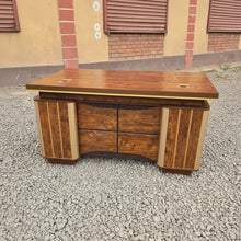 Executive Office Desk Model 2039 in Dark Brown with Gold Trim and Cable Ports — WIMU Kitchen Nairobi — Kenya · WIMU Kitchen