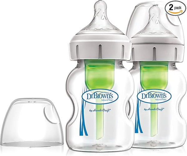 Dr. Brown's Natural Flow Anti-Colic Options+ Wide-Neck Baby Bottle, 5oz/150ml, with Level 1 Slow Flow Teat, 2-Pack — Kenya · WIMU Kitchen Nairobi