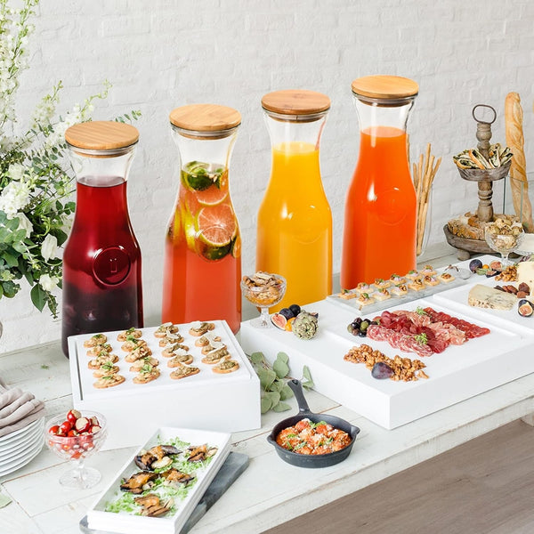 Glass Carafe Pitchers, Beverage Dispenser, Clear Jugs For Mimosa Bar, Wine, Iced Tea, Lemonade, Milk and Juice, 1000ml, Set of 4 — Kenya · WIMU Kitchen Nairobi