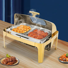 Signature 6L Gold Rolltop Chafing Dish with Glass Window – Elegant Buffet Food Warmer — Kenya · WIMU Kitchen