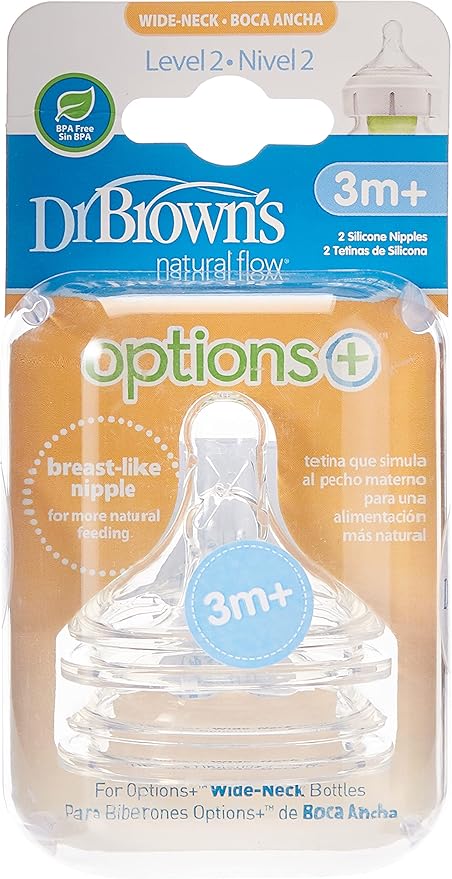 Dr Brown’s Anti-Colic Teat Level 2 Wide-Neck Options Plus Teat, 2 Pack — Kenya · WIMU Kitchen Nairobi