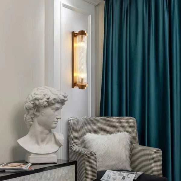 Crystal Tube Wall Sconce / Twisted Glass Rod Brass Light — Kenya · WIMU Kitchen Nairobi
