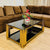 Glass Coffee Table with Gold Metal Frame - 10mm Black Tempered Glass Two-Tier Table — WIMU Kitchen Nairobi
