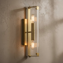 Geometric Acrylic Wall Sconce / Double Tube Brass Wall Light — Kenya · WIMU Kitchen