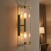 Geometric Acrylic Wall Sconce / Double Tube Brass Wall Light — Kenya · WIMU Kitchen