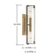 Geometric Acrylic Wall Sconce / Double Tube Brass Wall Light — Kenya · WIMU Kitchen