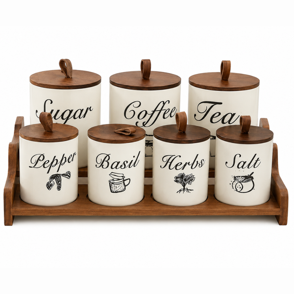 Luxury 8pc Canister Set (1 Tray + 7 Canisters) — Kenya · WIMU Kitchen Nairobi