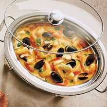 Oval Stainless Steel Chafing Dish with Glass Lid and Holder — Kenya · WIMU Kitchen