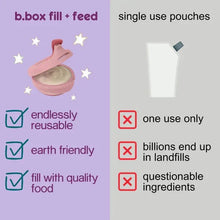 B.box Fill + Feed Reusable Baby Food Pouch 4m+ – Silicone Squeeze Pouch with Leak-Proof Lid (BPA-Free) — Kenya · WIMU Kitchen