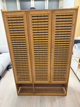 10 Tier Bamboo Shoe Cabinet, 3 Slatted Doors — view 2 — Kenya · WIMU Kitchen