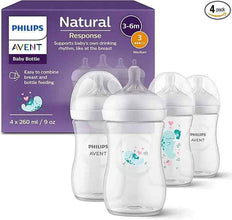 Philips Avent Natural Response Baby Gift Set, 4 Natural Response Baby Bottles 260 ml with T3 (1 m+ Teats), SCY903/61 — Kenya · WIMU Kitchen